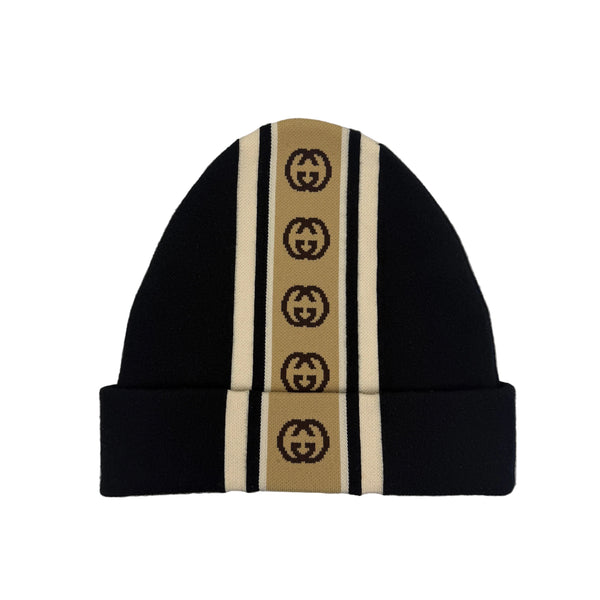 Gucci Men’s Black Wool GG Beanie