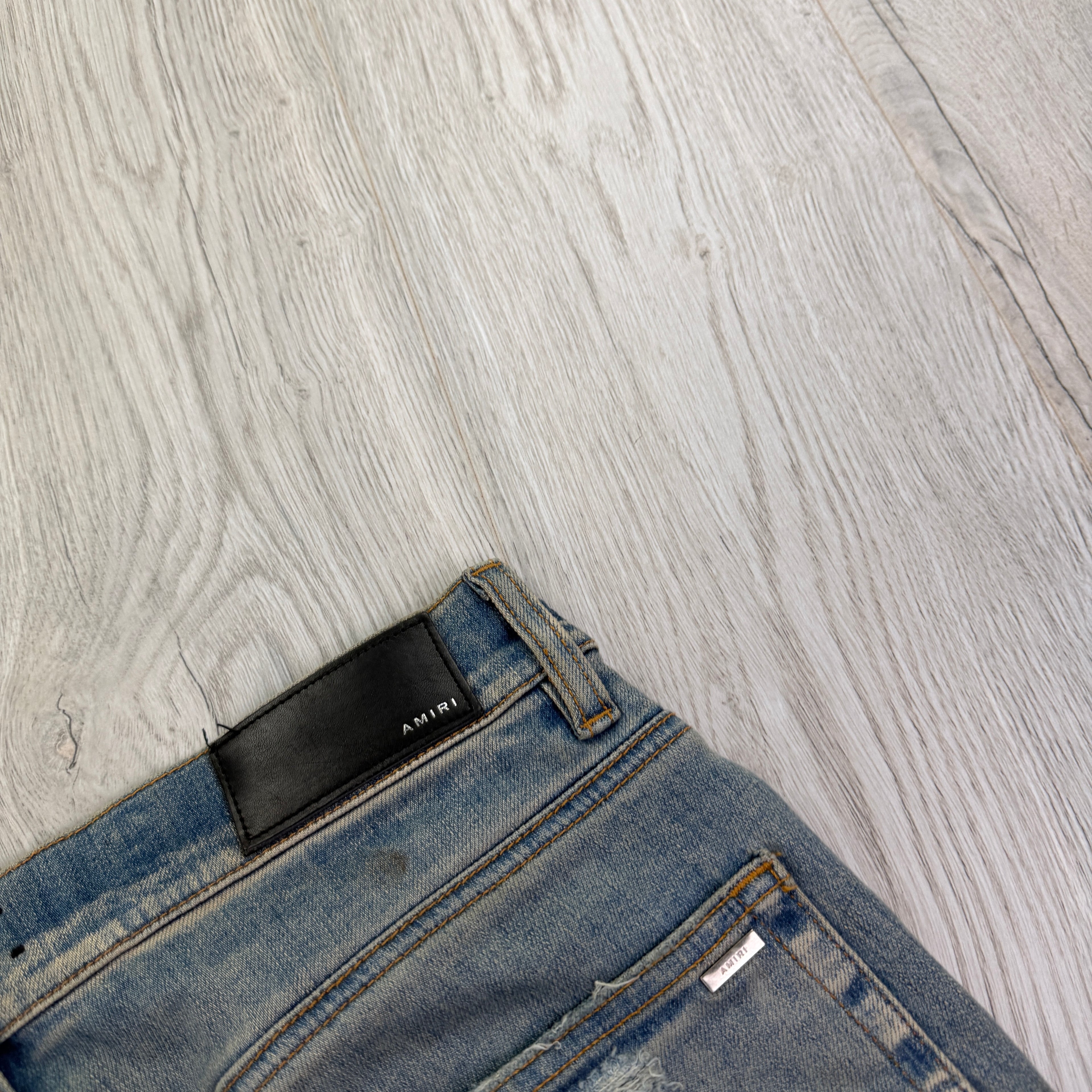 Amiri MX1 Denim Distressed Ripped Jeans - Uk 30