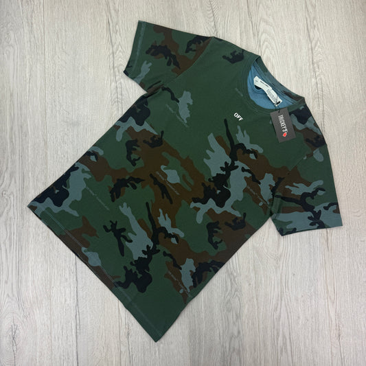 Off White Men’s Camo T-shirt - Medium