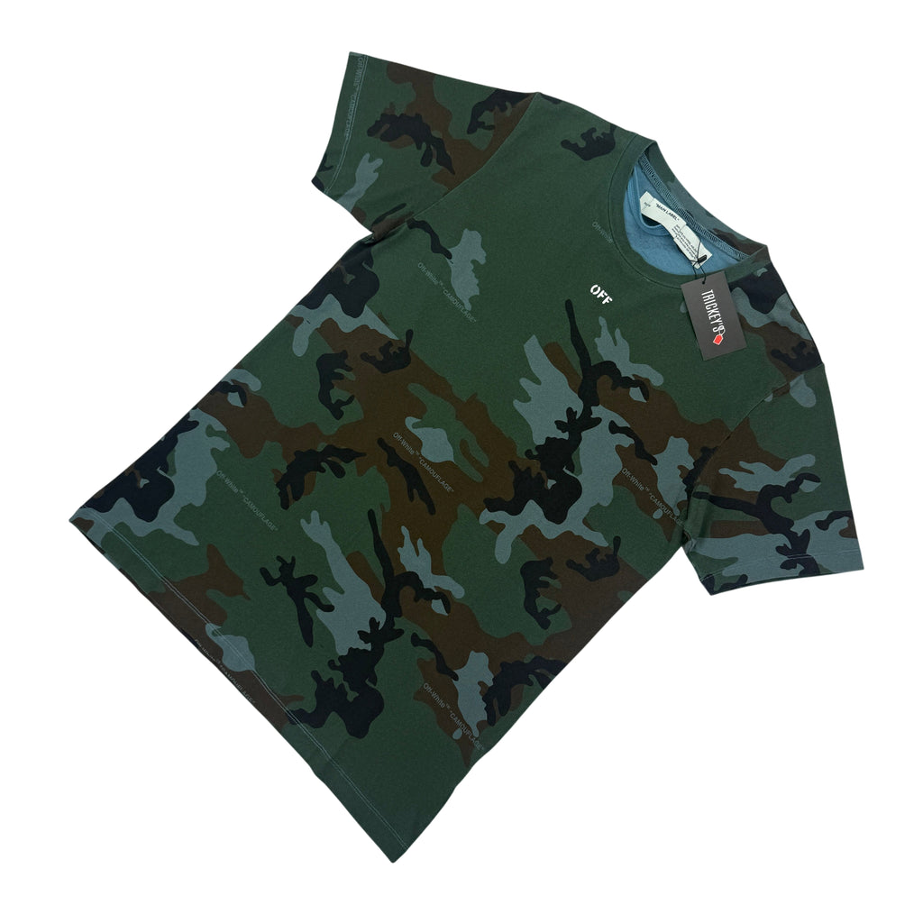 Off White Men’s Camo T-shirt - Medium