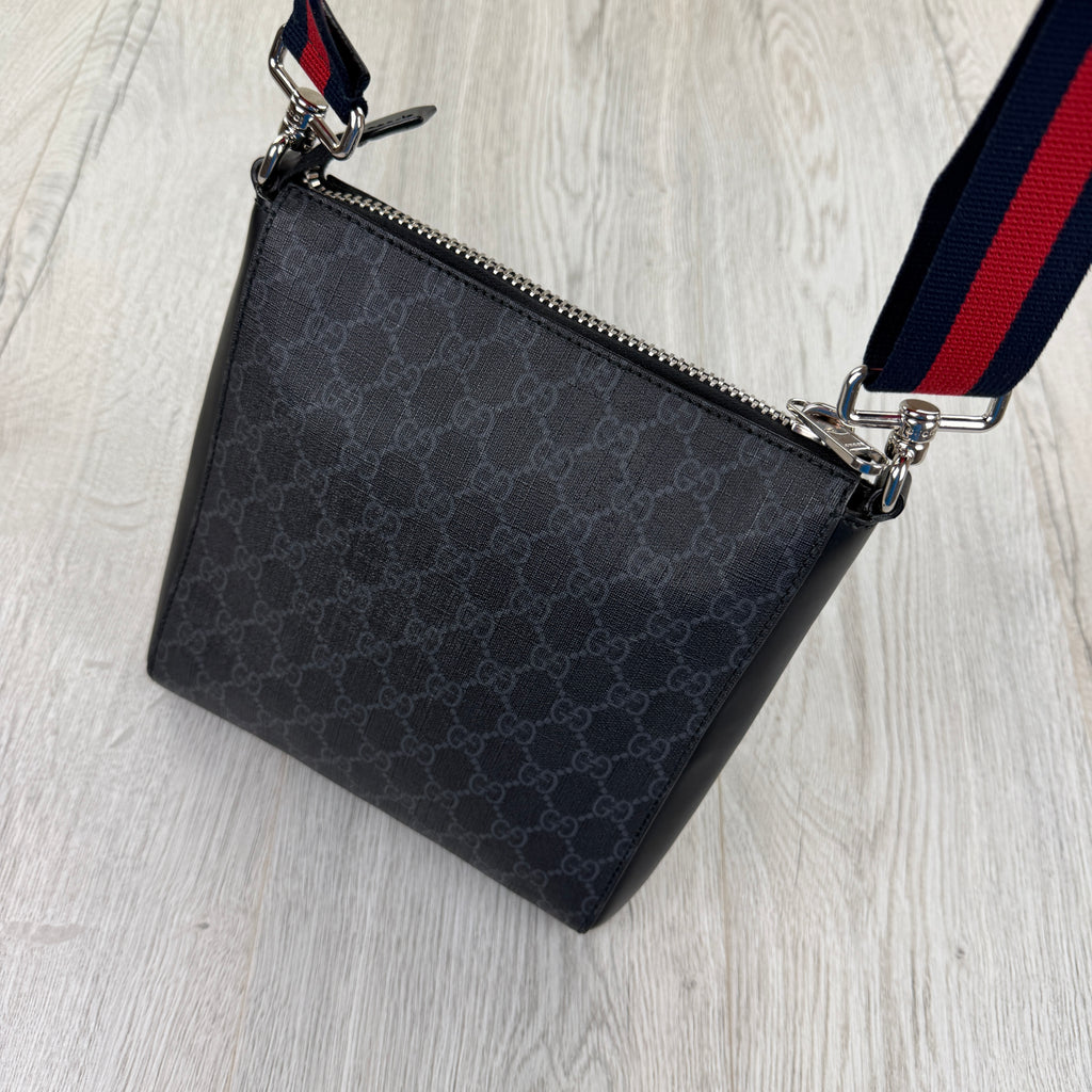 Gucci Messenger Men’s GG Black Small Side Bag & Snake Wallet