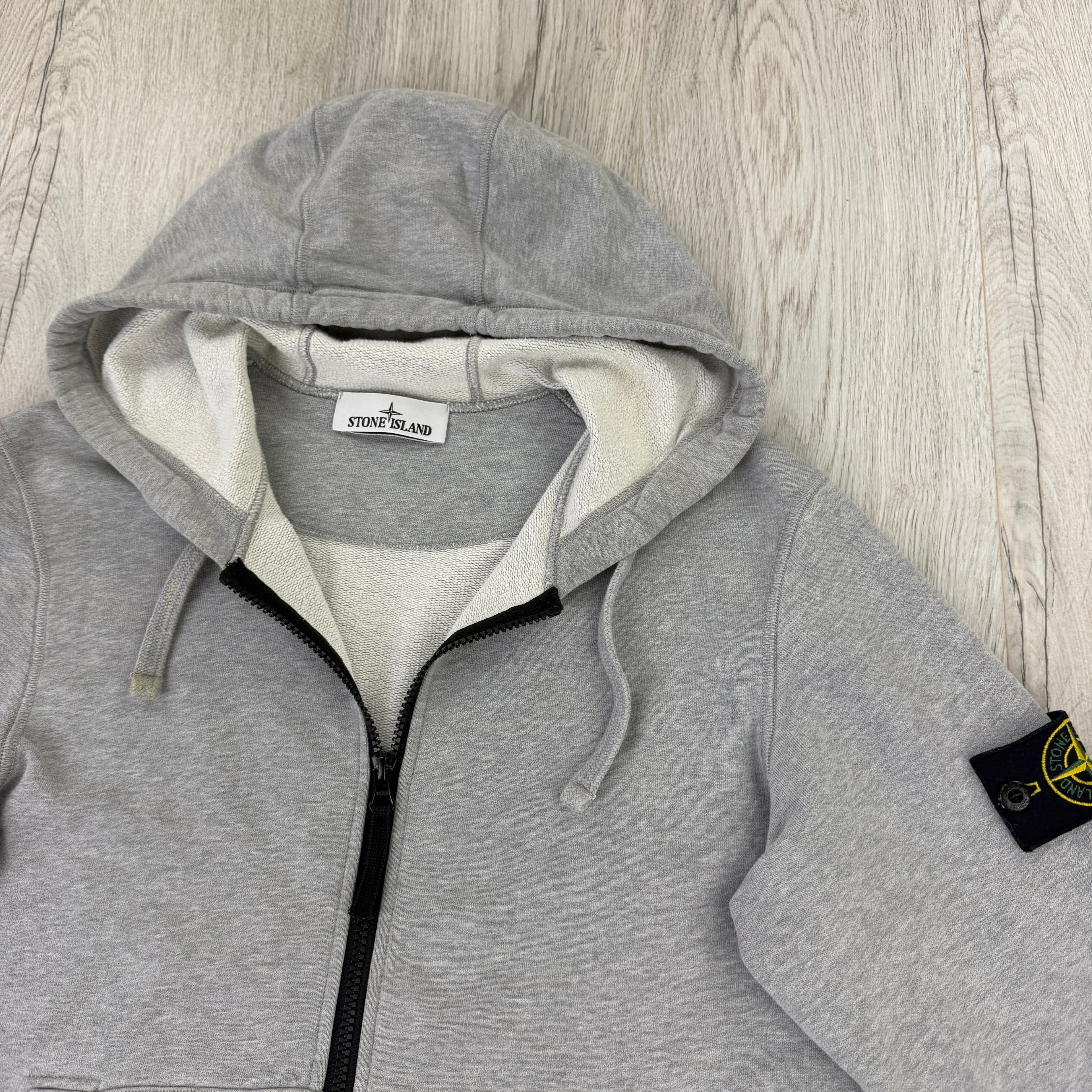 Stone Island Men’s Grey Zip-up Hoodie - Small
