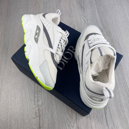 Dior B22 White & Fluo Green Bottom Runners - 43 (Fit Uk 8.5)