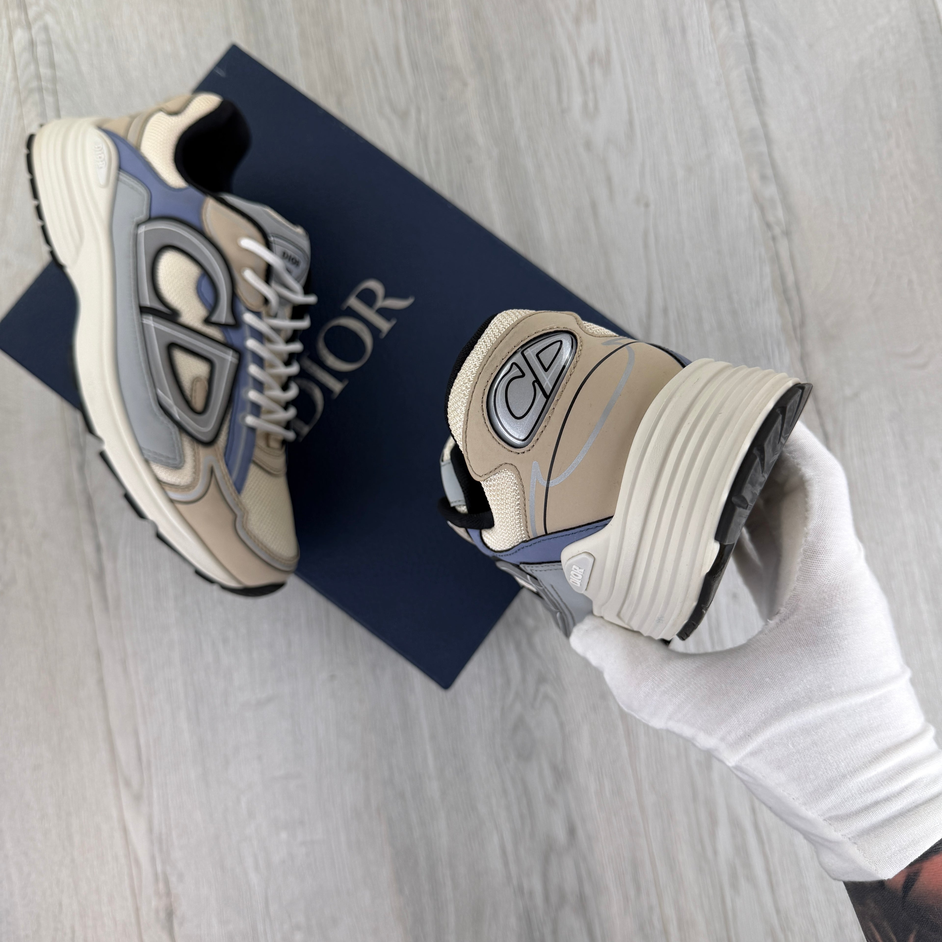 Dior B30 Men’s Beige & Blue Trainers - 44 (Uk 10)
