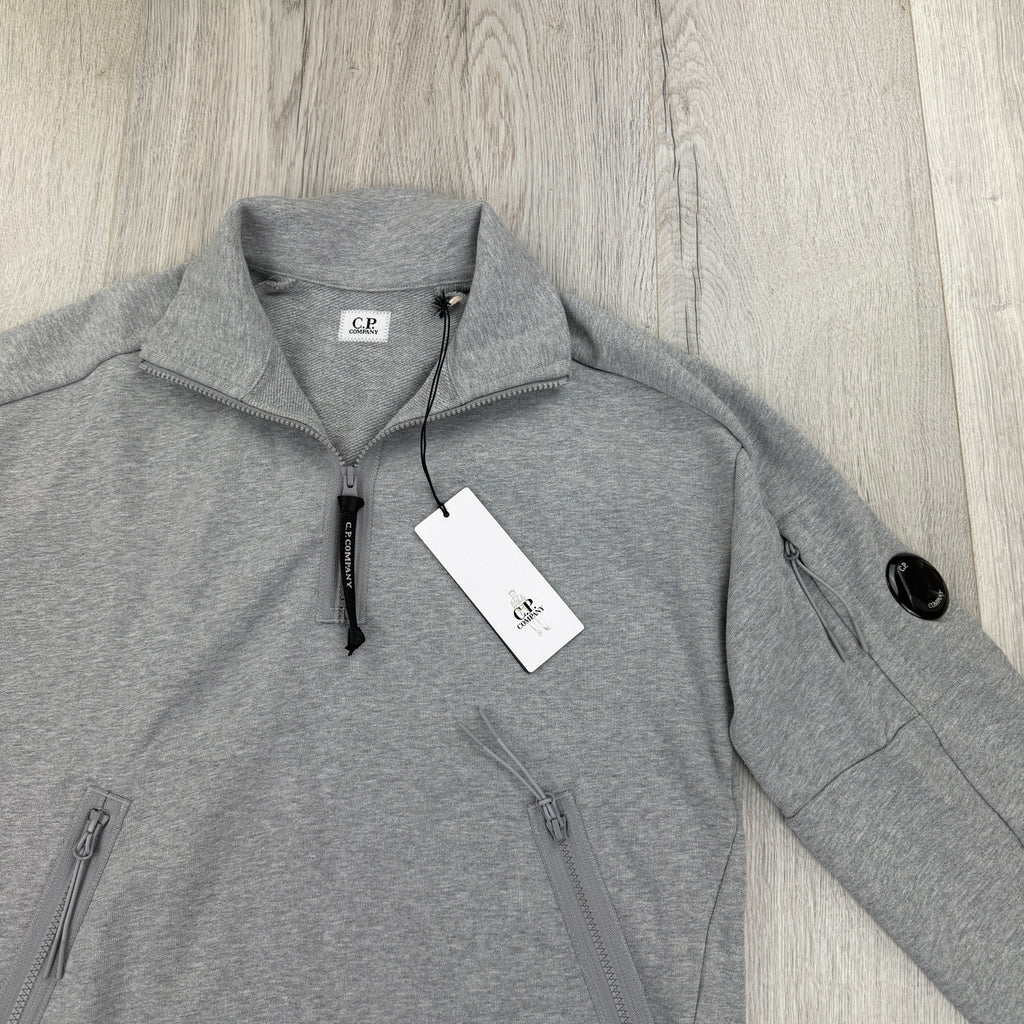 Cp Company Men’s Grey 1/4 Zip Sweatshirt