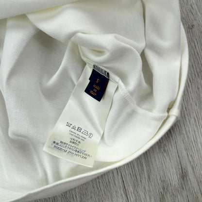 Louis Vuitton Men’s White Embroidered Pendant Logo T-Shirt - Small