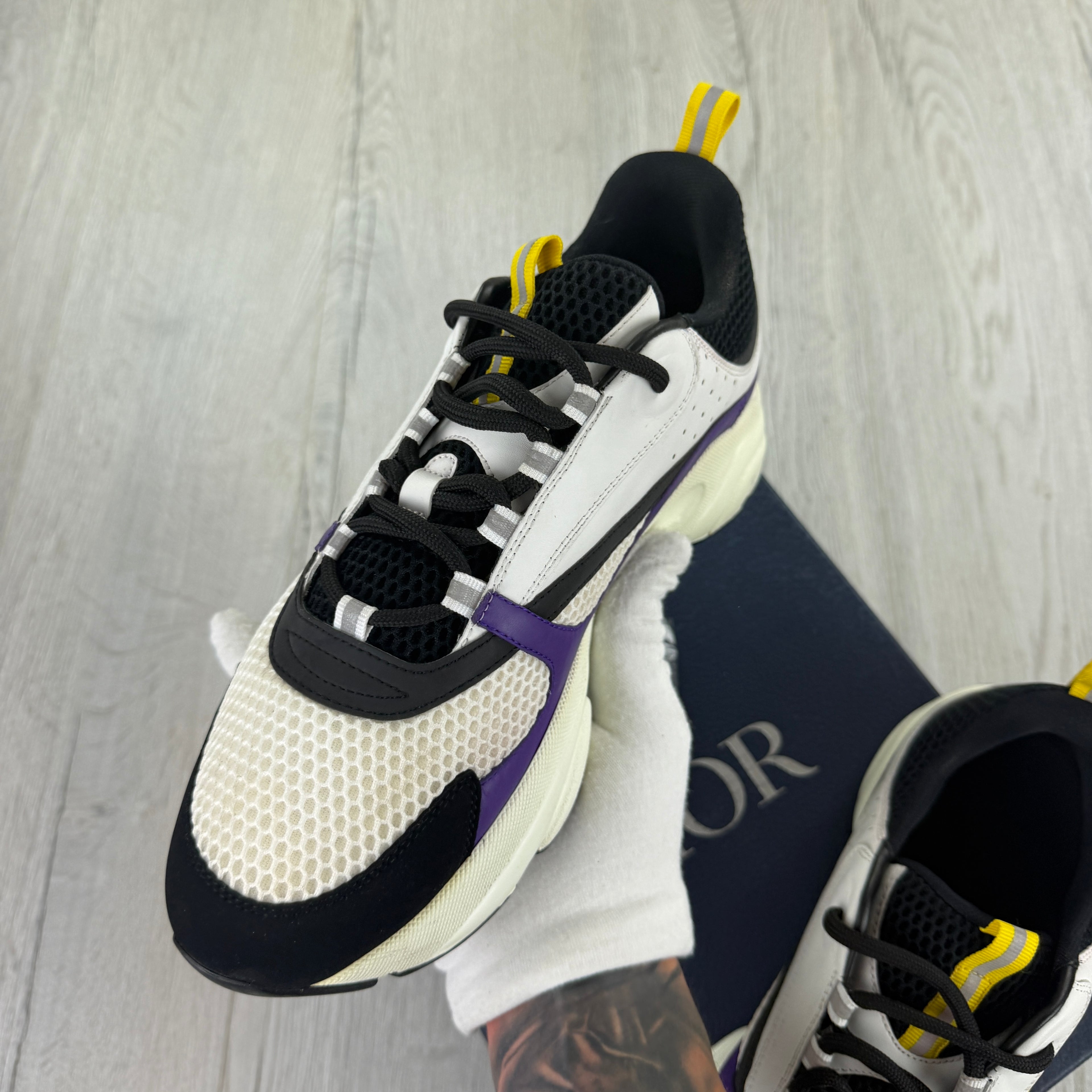 Dior B22 Men’s Purple Yellow White Runners - 45 (Fit Uk 10)