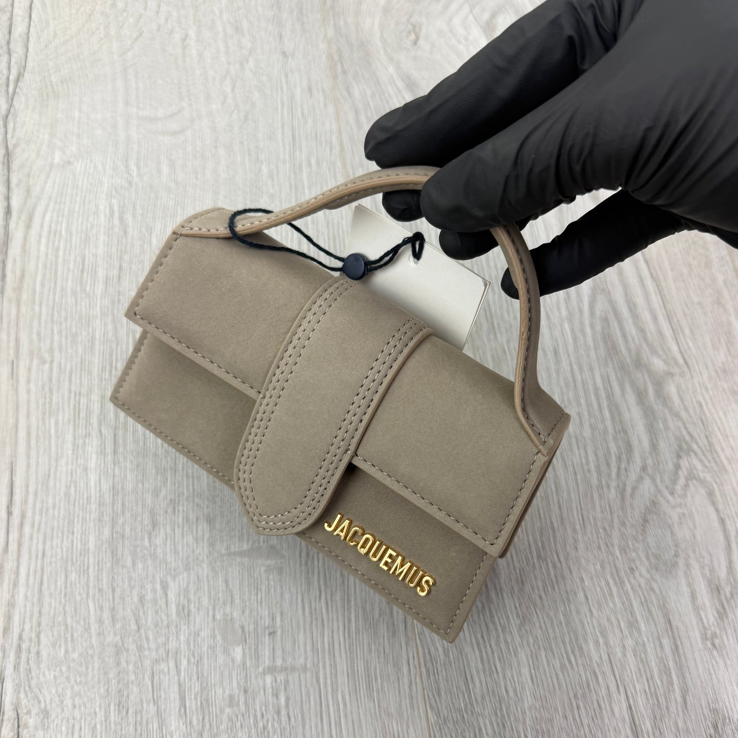 Jacquemus Women’s Beige Suede Mini Bambino Bag