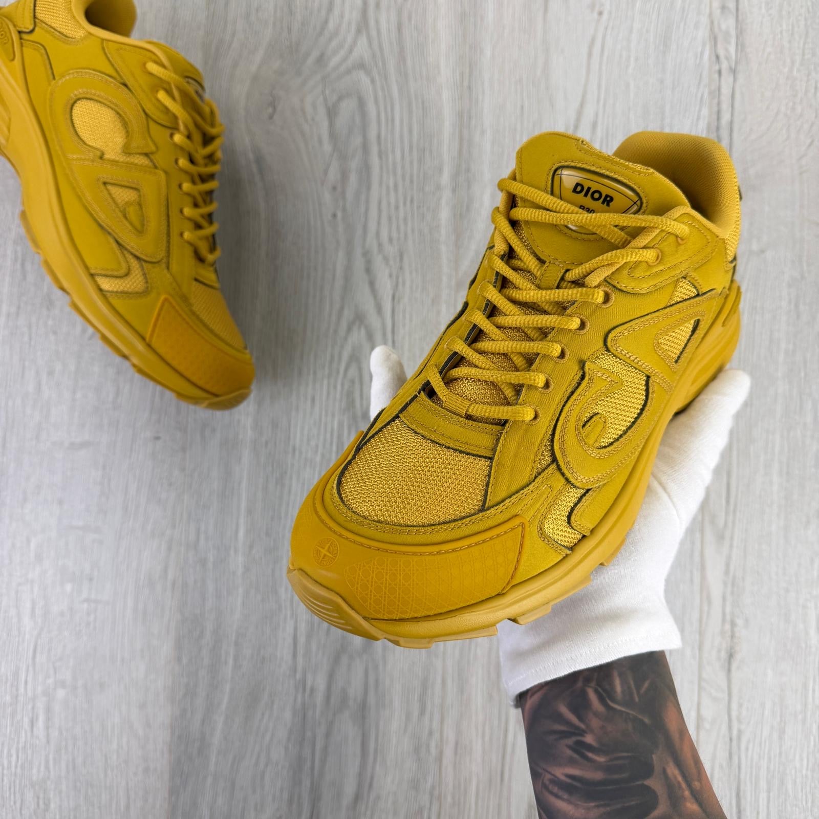 Dior x Stone Island B30 Men’s Yellow Trainers - Uk 9
