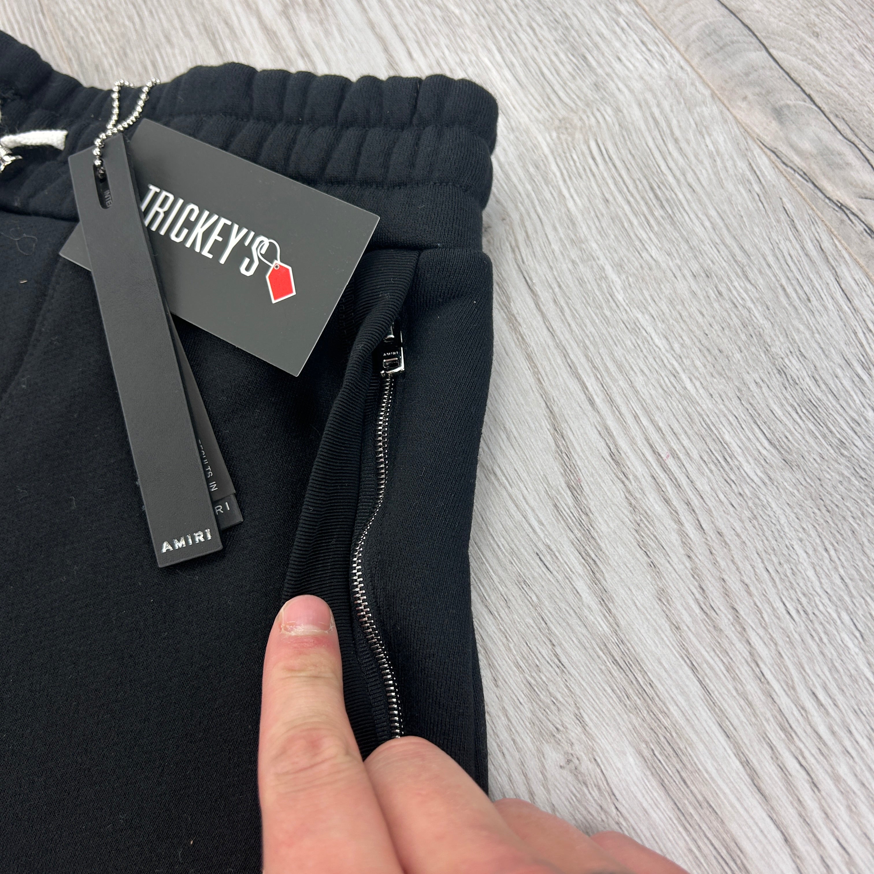 Amiri Men’s Black Cotten Logo Printed Drawstring Shorts