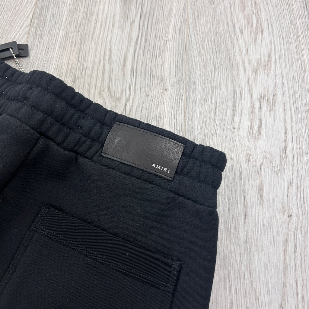 Amiri Men’s Black Cotten Logo Printed Drawstring Shorts