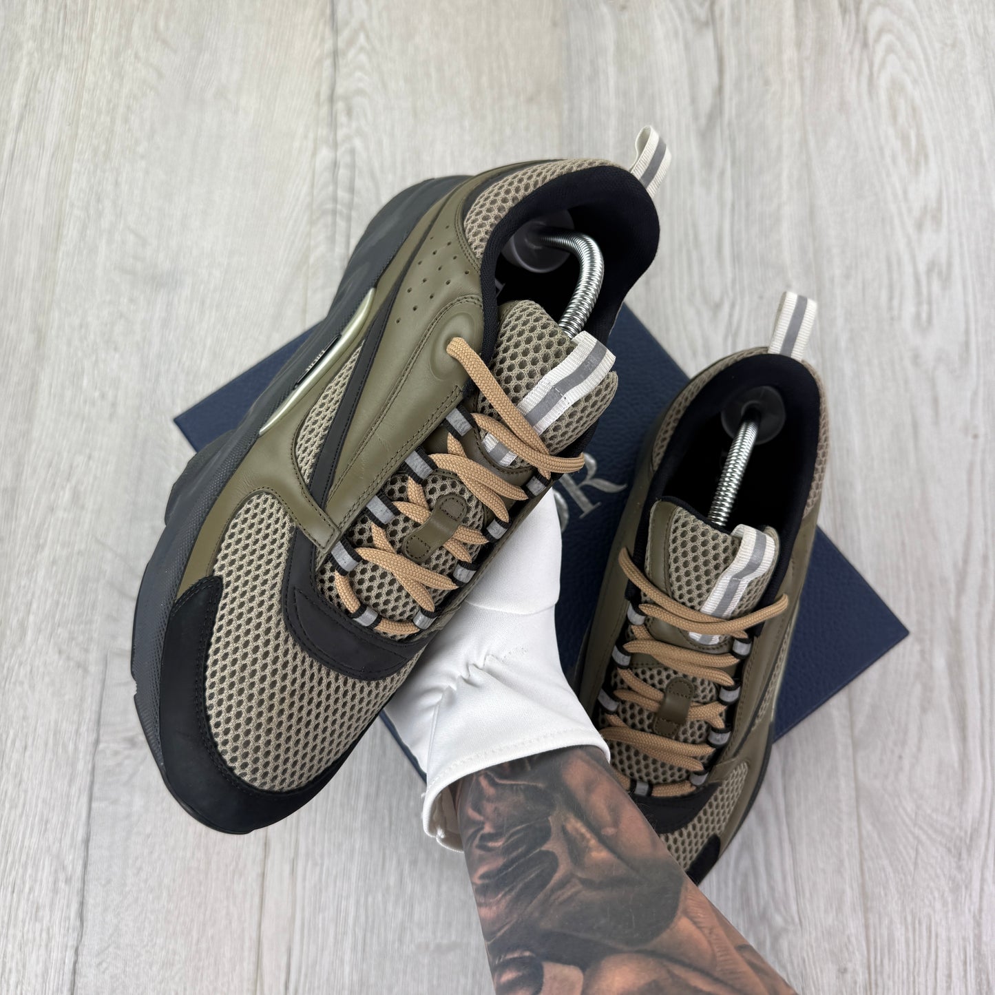 Dior B22 Men’s Khaki Grey Runners - 44 (Fit Uk 9.5)