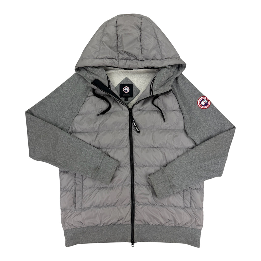 Canada Goose Men’s Grey Zip-up Padded Hoodie - Large