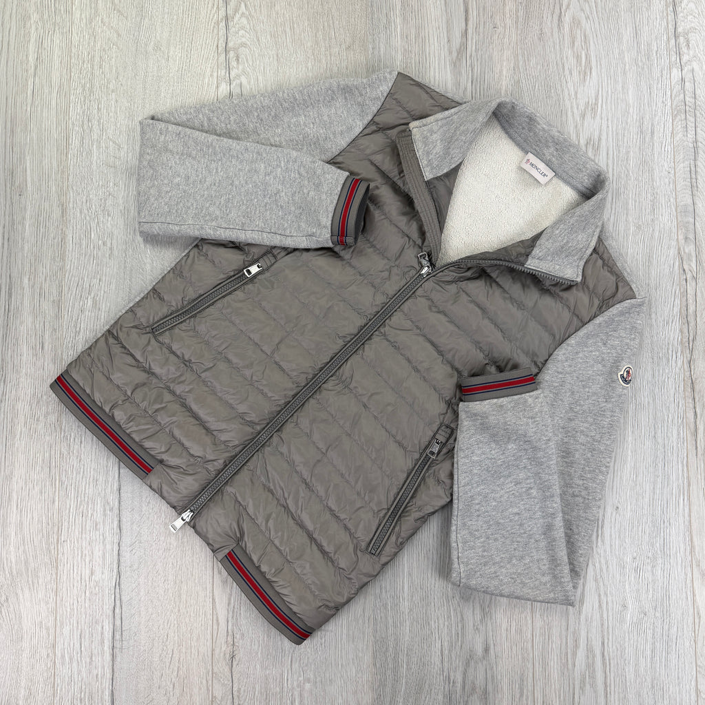 Moncler Men’s Maglia Grey Zip-up Padded Cardigan - Medium Slim