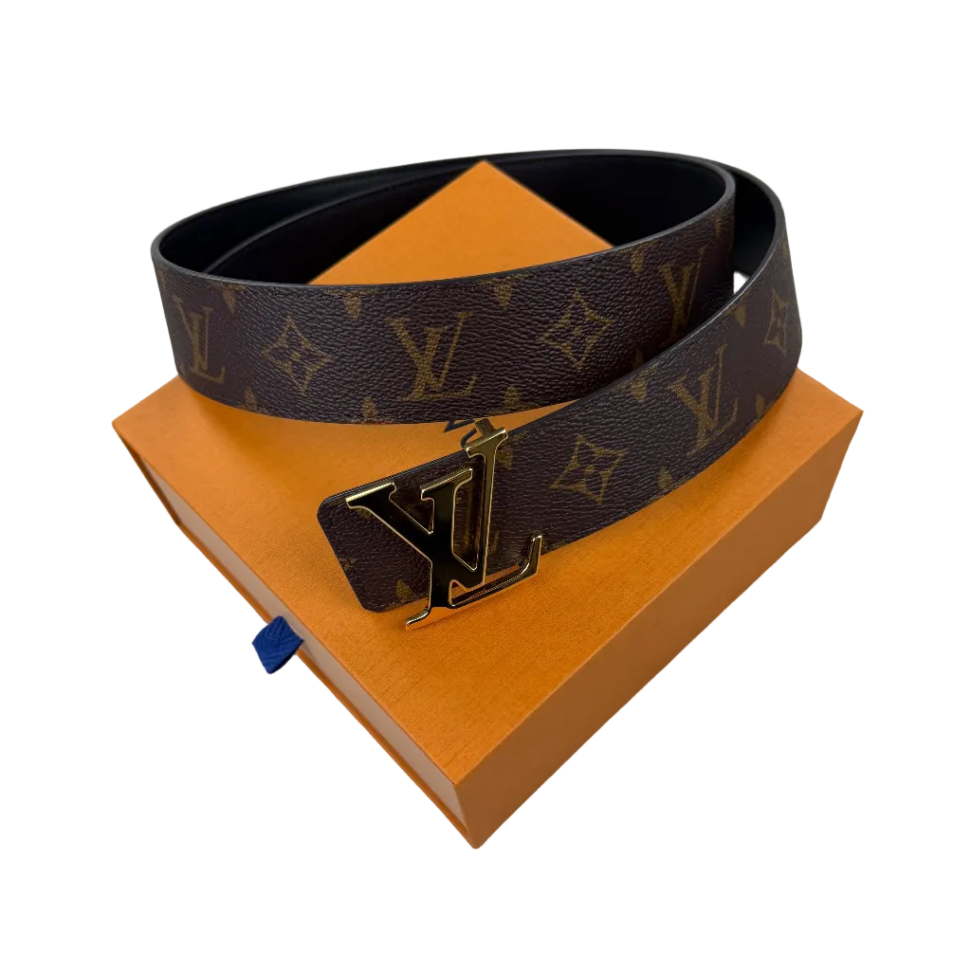 Louis Vuitton Men’s Reversible Brown Monogram / Black 40MM Gold Belt