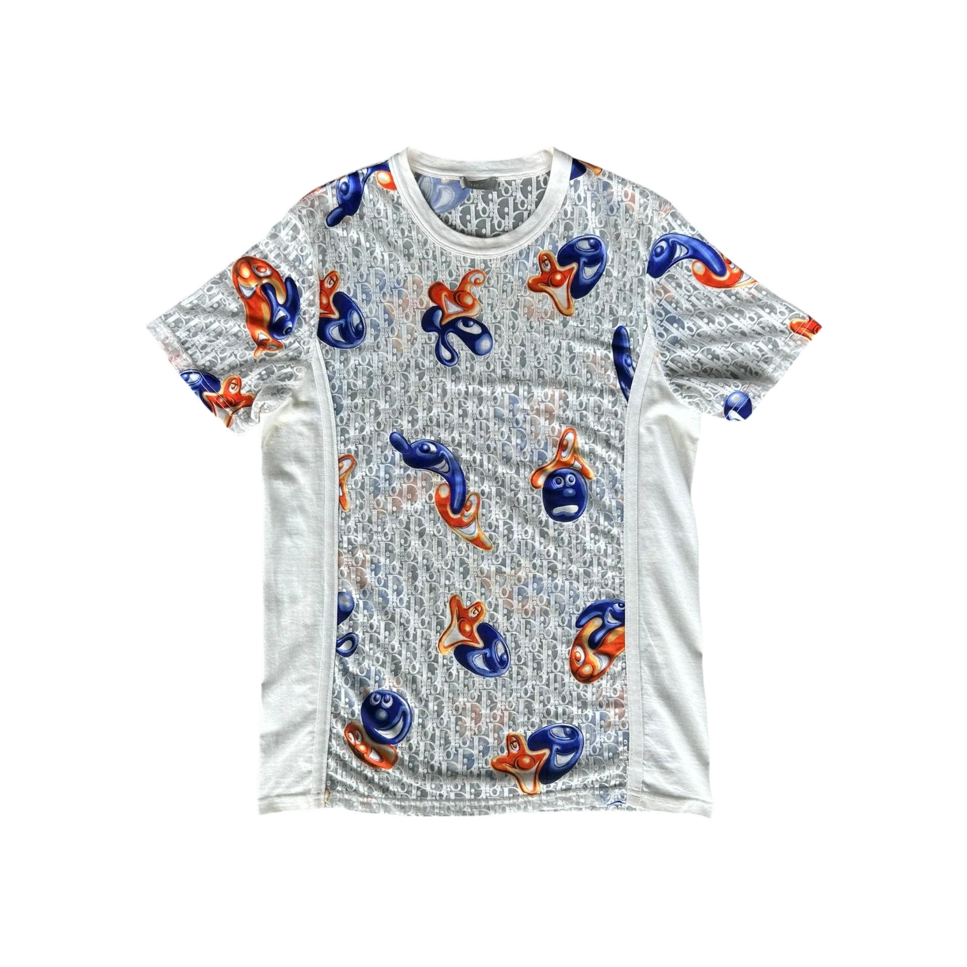 Dior Kenny Scharf White Oblique Faces Transparent T-Shirt
