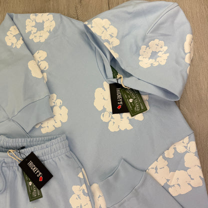 Denim Tears Men’s Baby Blue Shorts & Hoodie Set
