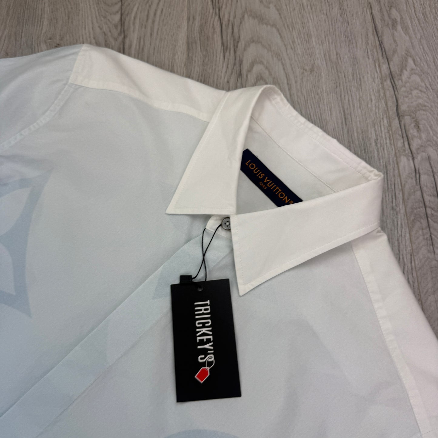 Louis Vuitton Baby Blue Monogram Printed Long-Sleeved Cotton Poplin Shirt - Medium