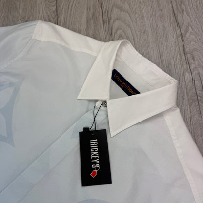Louis Vuitton Baby Blue Monogram Printed Long-Sleeved Cotton Poplin Shirt - Medium