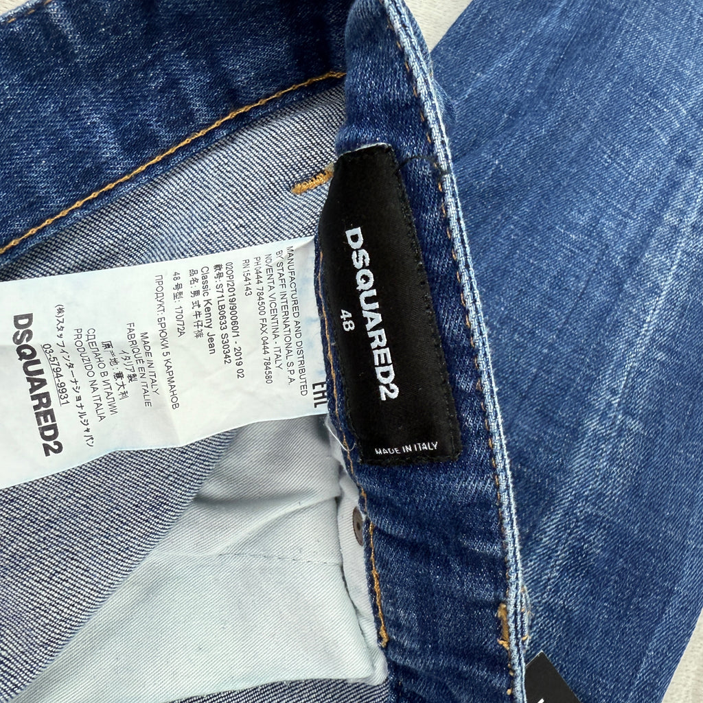 Dsquared2 Men’s Denim Distressed Classic Kenny Style Jeans - 48 (Uk 32)