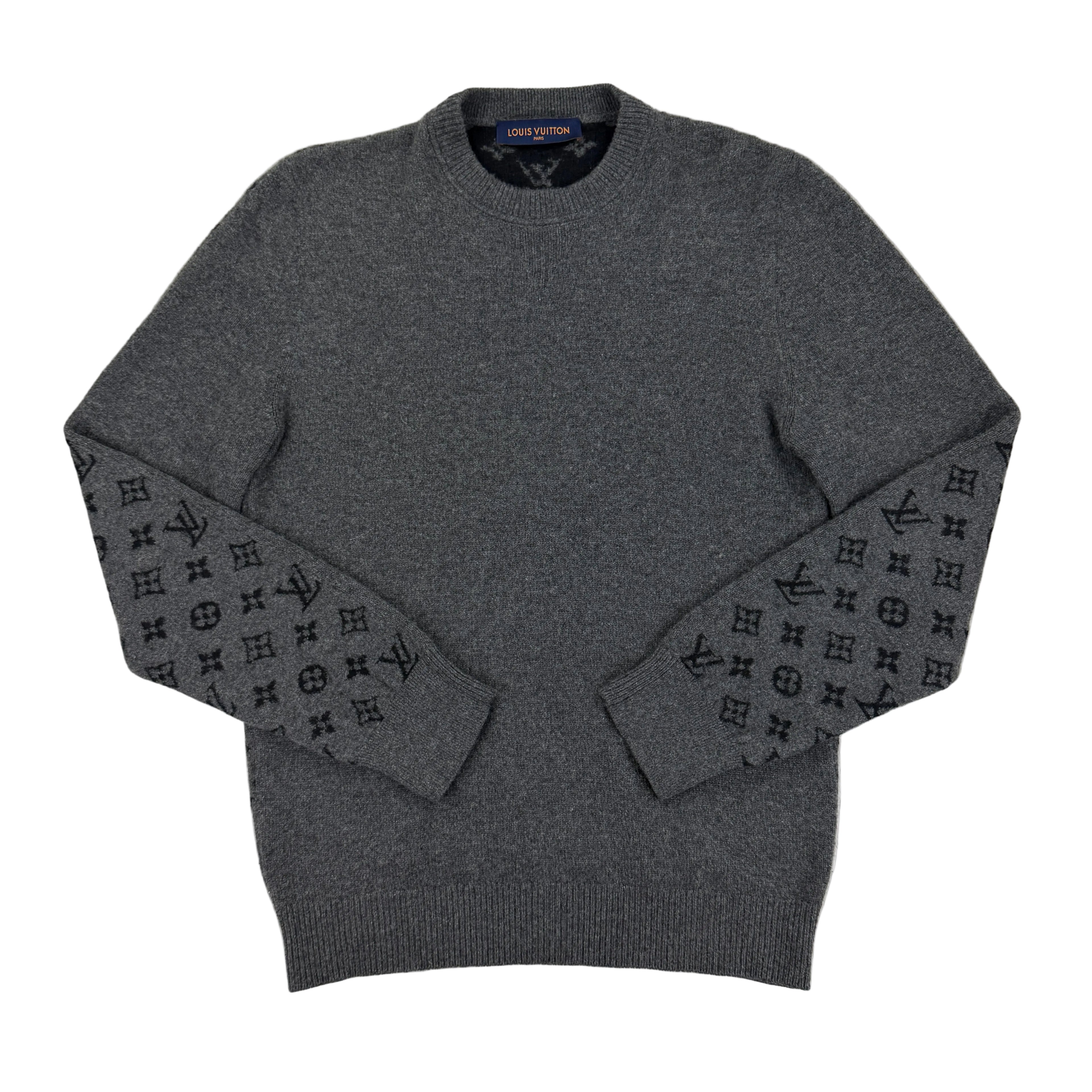 Louis Vuitton Men’s Grey Crewneck Cashmere Jumper - Medium