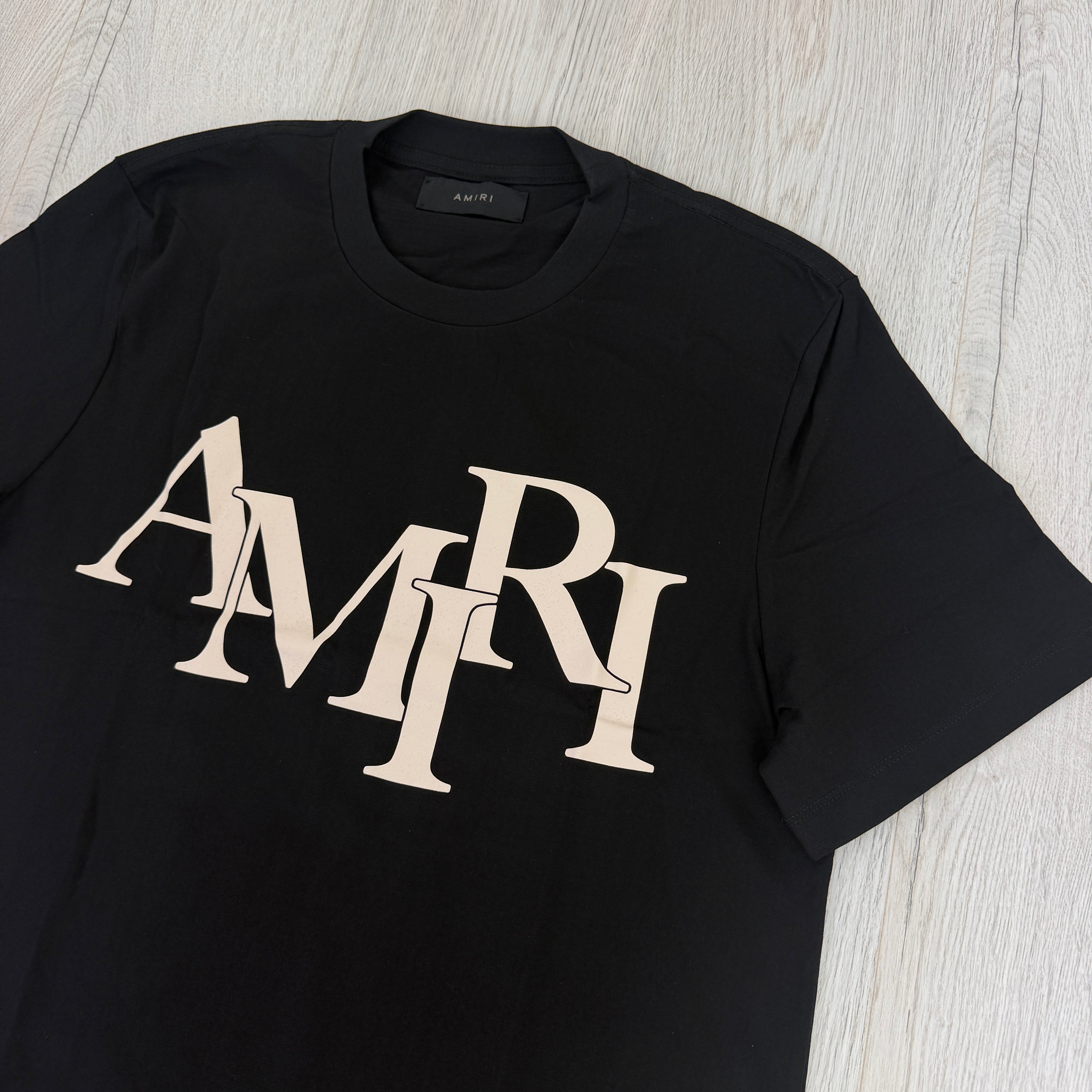 Amiri Men’s Black T-shirt With White Logo