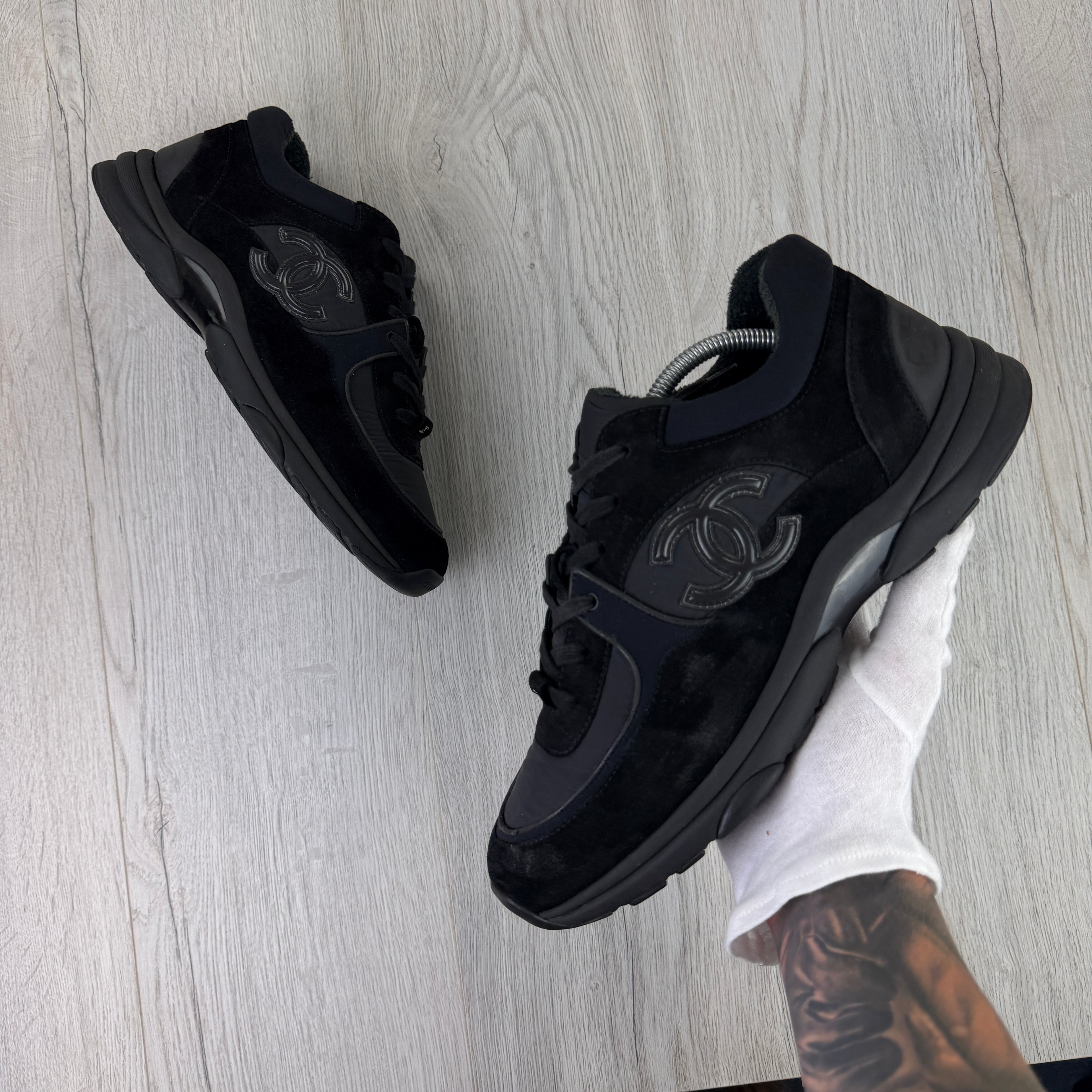 Chanel Men’s Black CC Runners - Uk 11