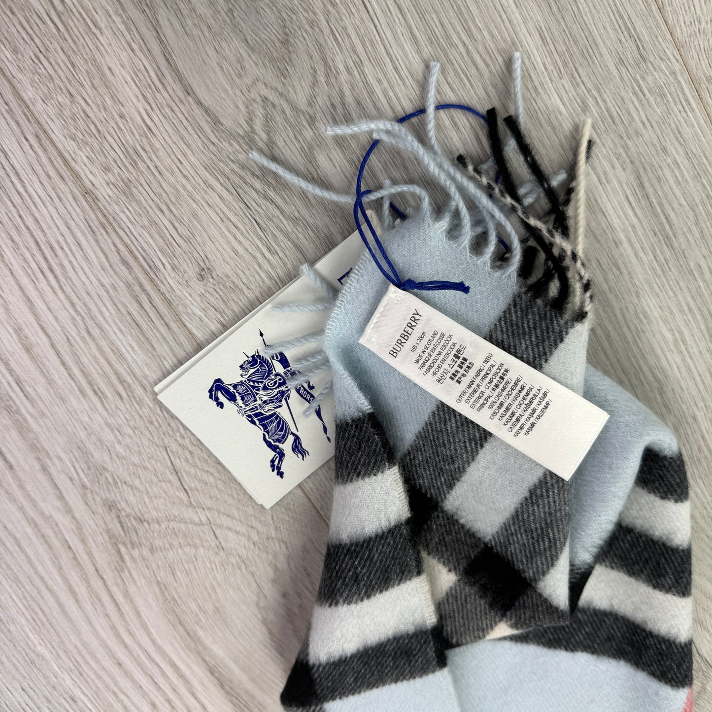 Burberry Baby Blue Cashmere Scarf