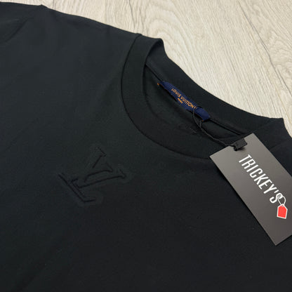 Louis Vuitton Men’s Black Embossed Logo T-shirt - Small
