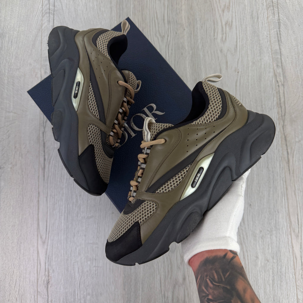 Dior B22 Men’s Khaki Grey Runners - 44 (Fit 9/9.5)