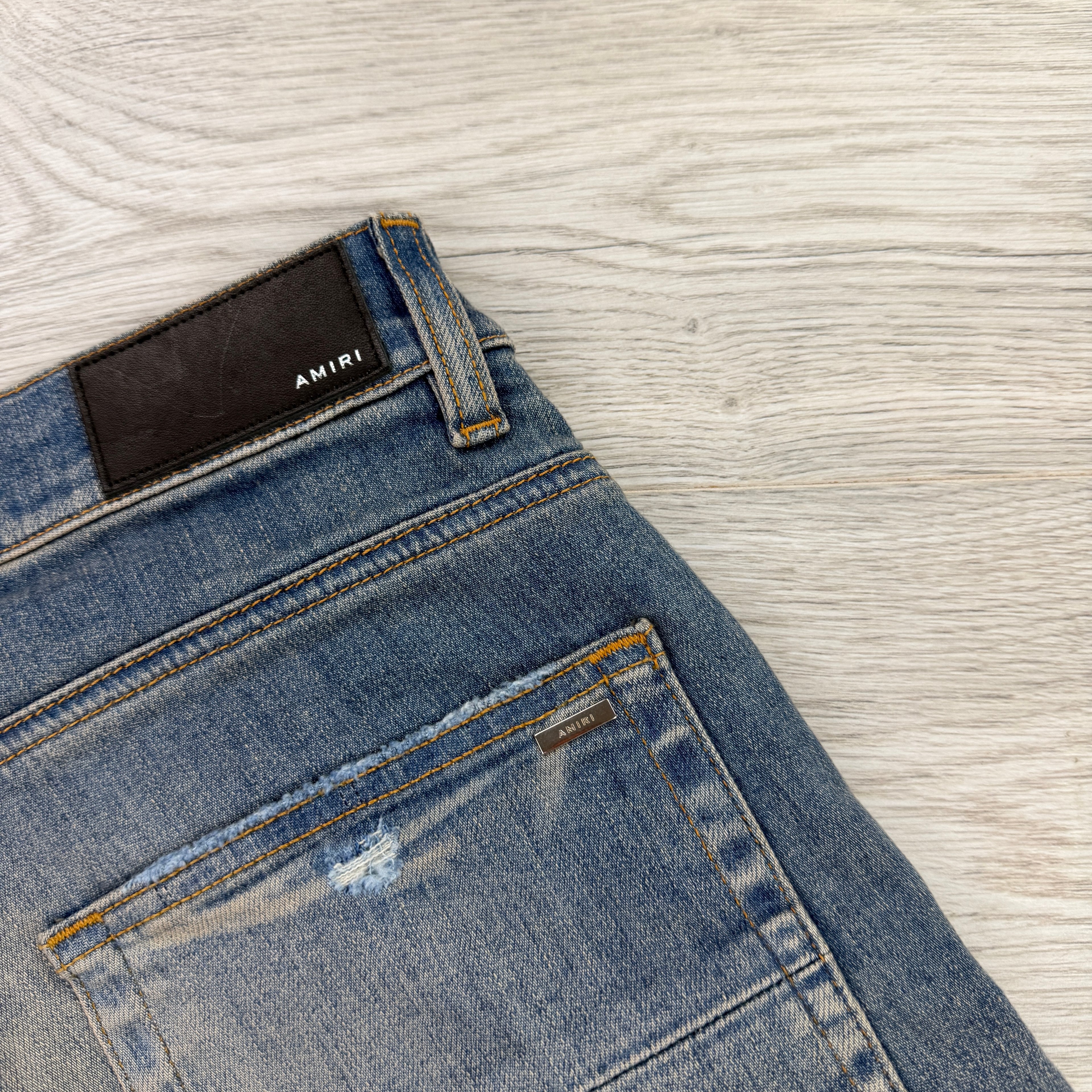 Amiri MX1 Men’s Blue Distressed Jeans