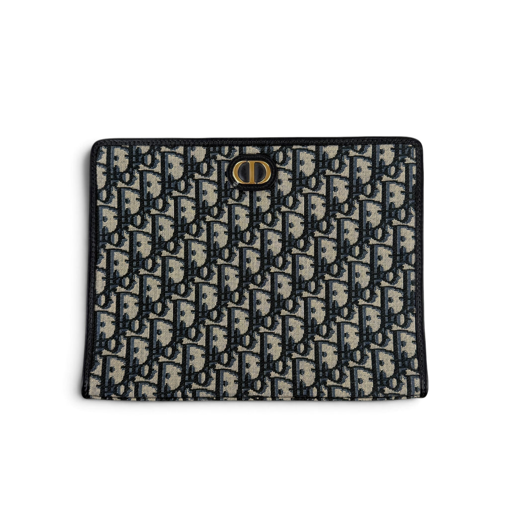 Christian Dior CD Beige Oblique Clutch Bag