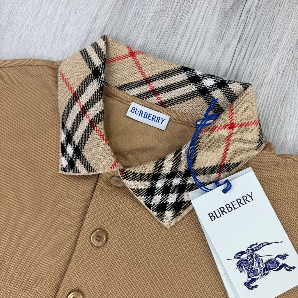 Burberry Men’s Beige Cody Check Polo Shirt