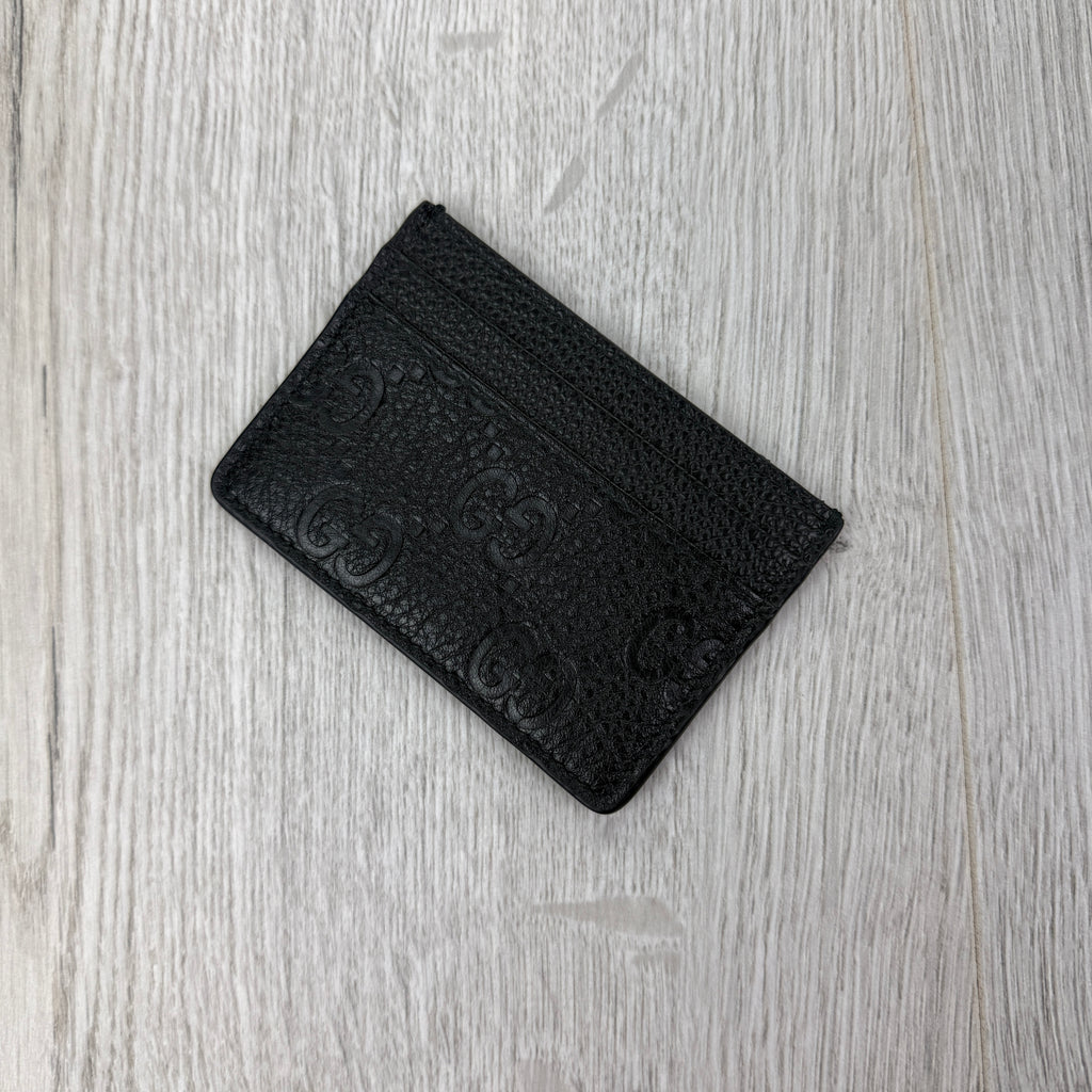 Gucci GG Interlocking Black Canvas Card Holder