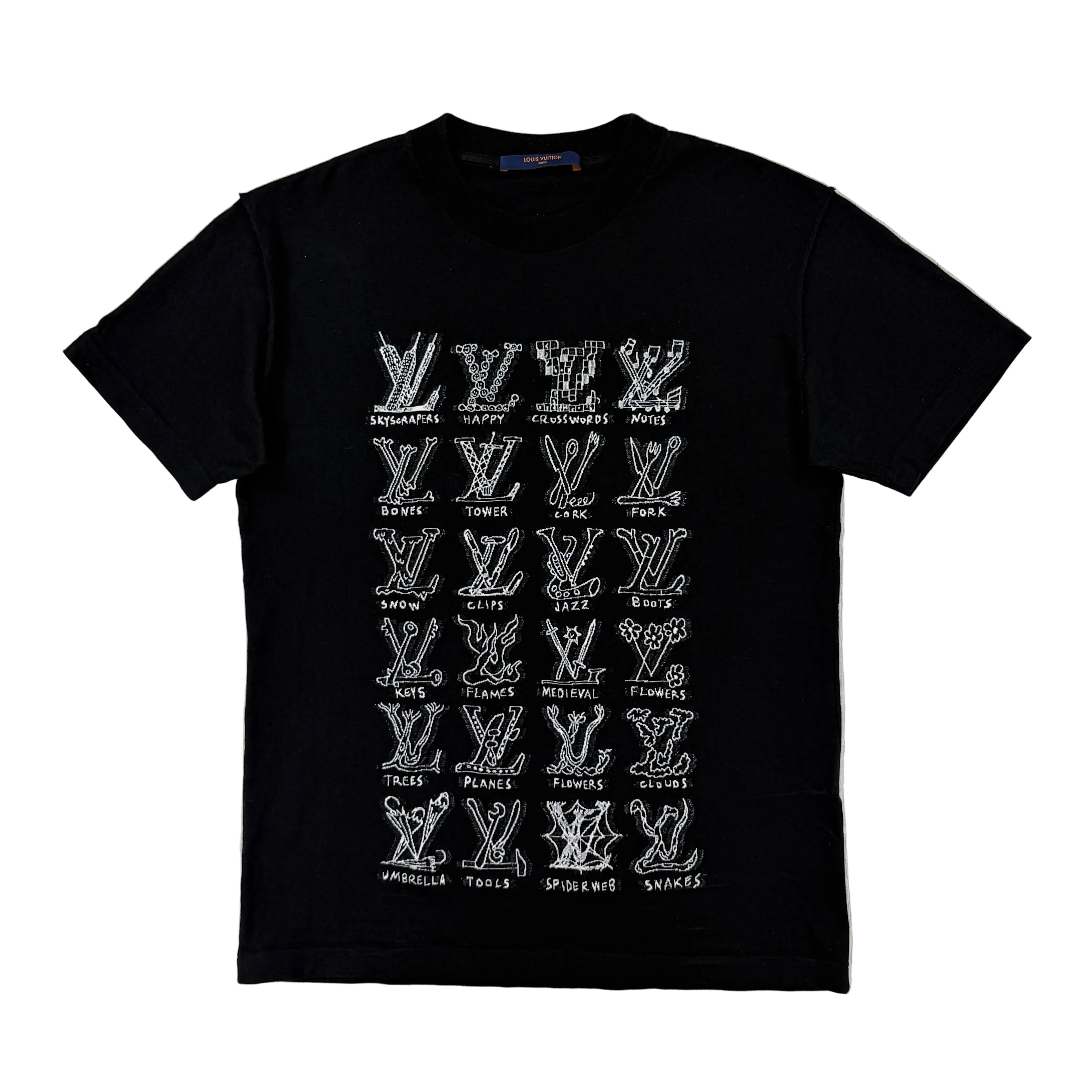 Louis Vuitton Men’s Black Cartoons Jacquared T-shirt - Small