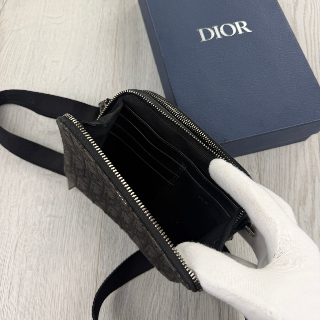 Dior Black Zipped Pouch With Shoulder Strap Bag