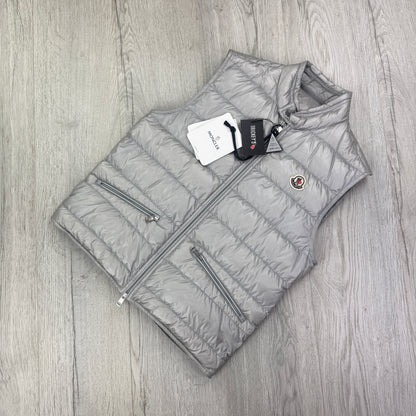 Moncler Men’s Silver GUI Down Gilet - Size 1