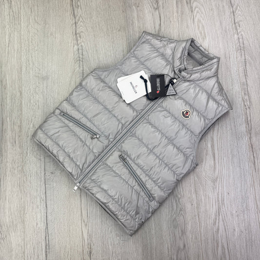 Moncler Men’s Silver GUI Down Gilet - Size 1