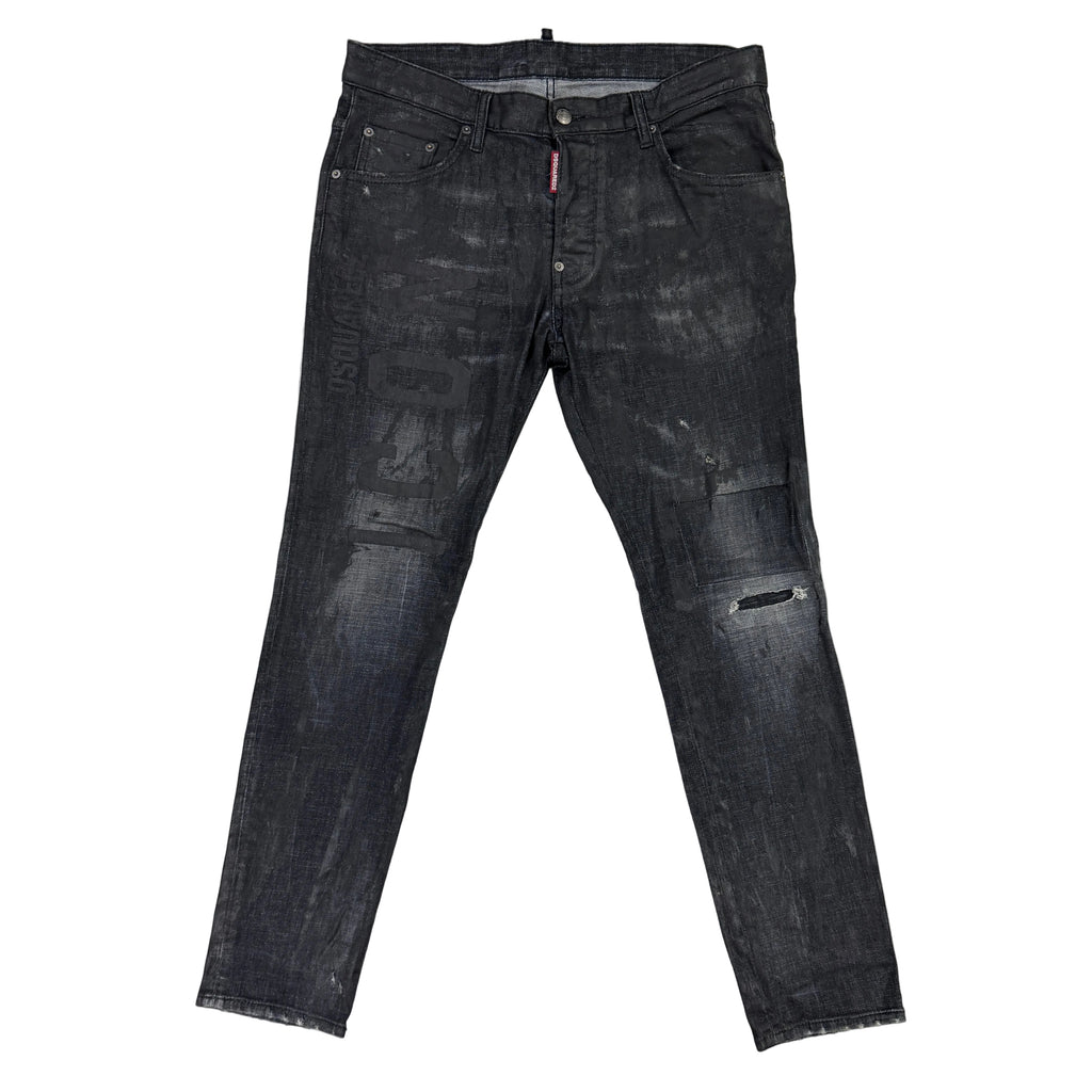 Dsquared2 Men’s Black Distressed Jeans - 48 (Uk 32)