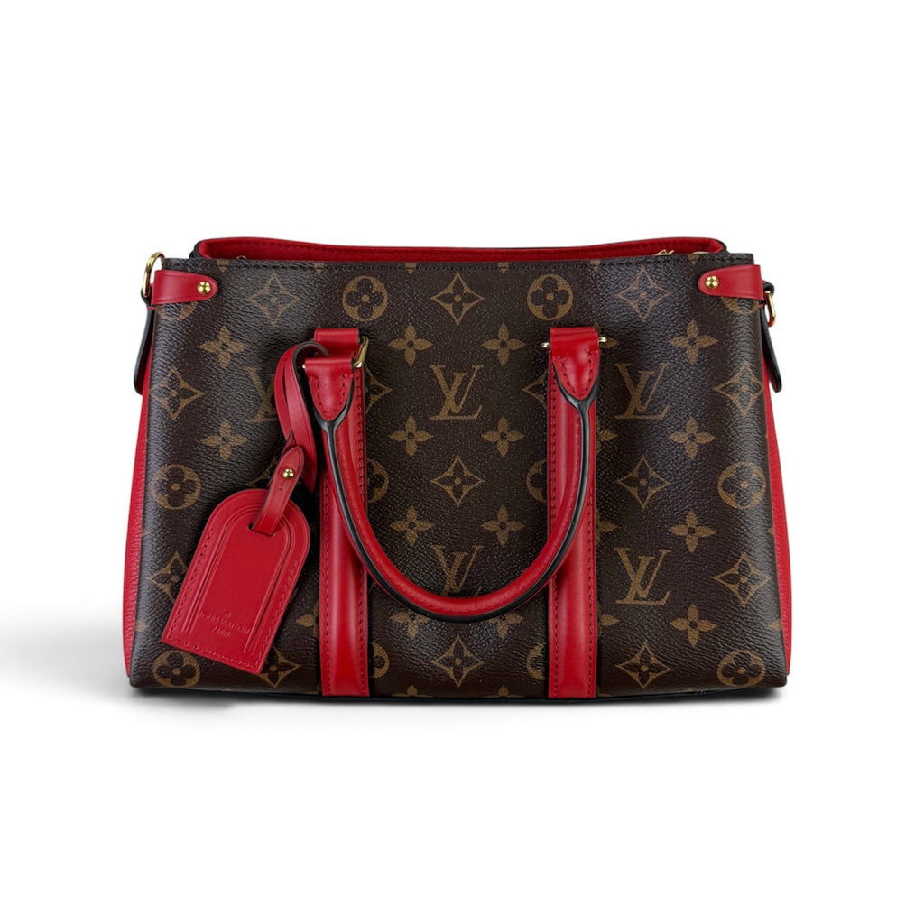 Louis Vuitton Women’s Soufflot Tote BB Brown/Red Canvas/Leather