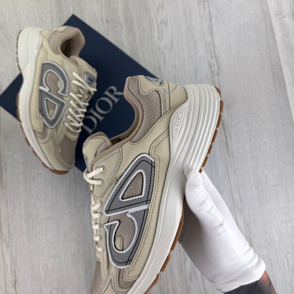 Dior B30 Men’s Cream Mesh and Technical Fabric Trainers - 42.5 (Fit Uk 8.5)