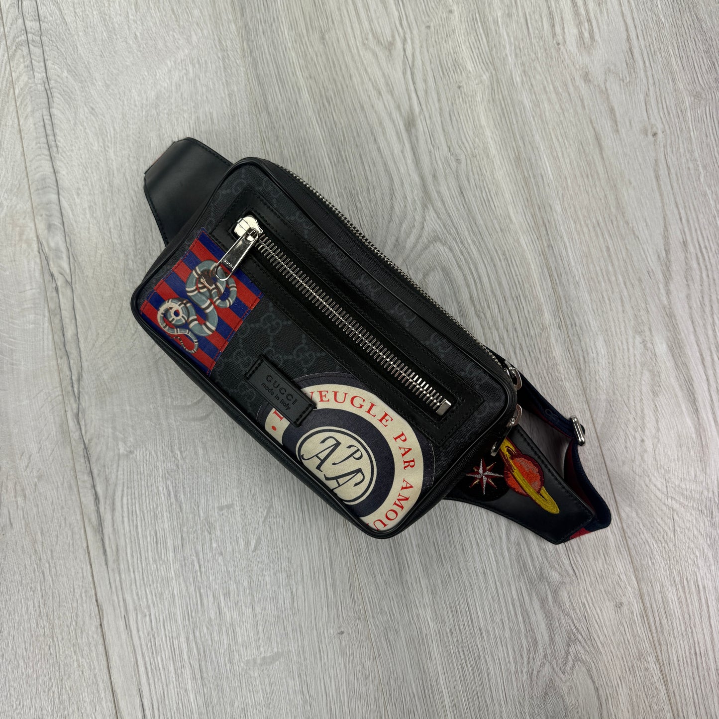Gucci Men’s GG Black Belt Bag Supreme Patch