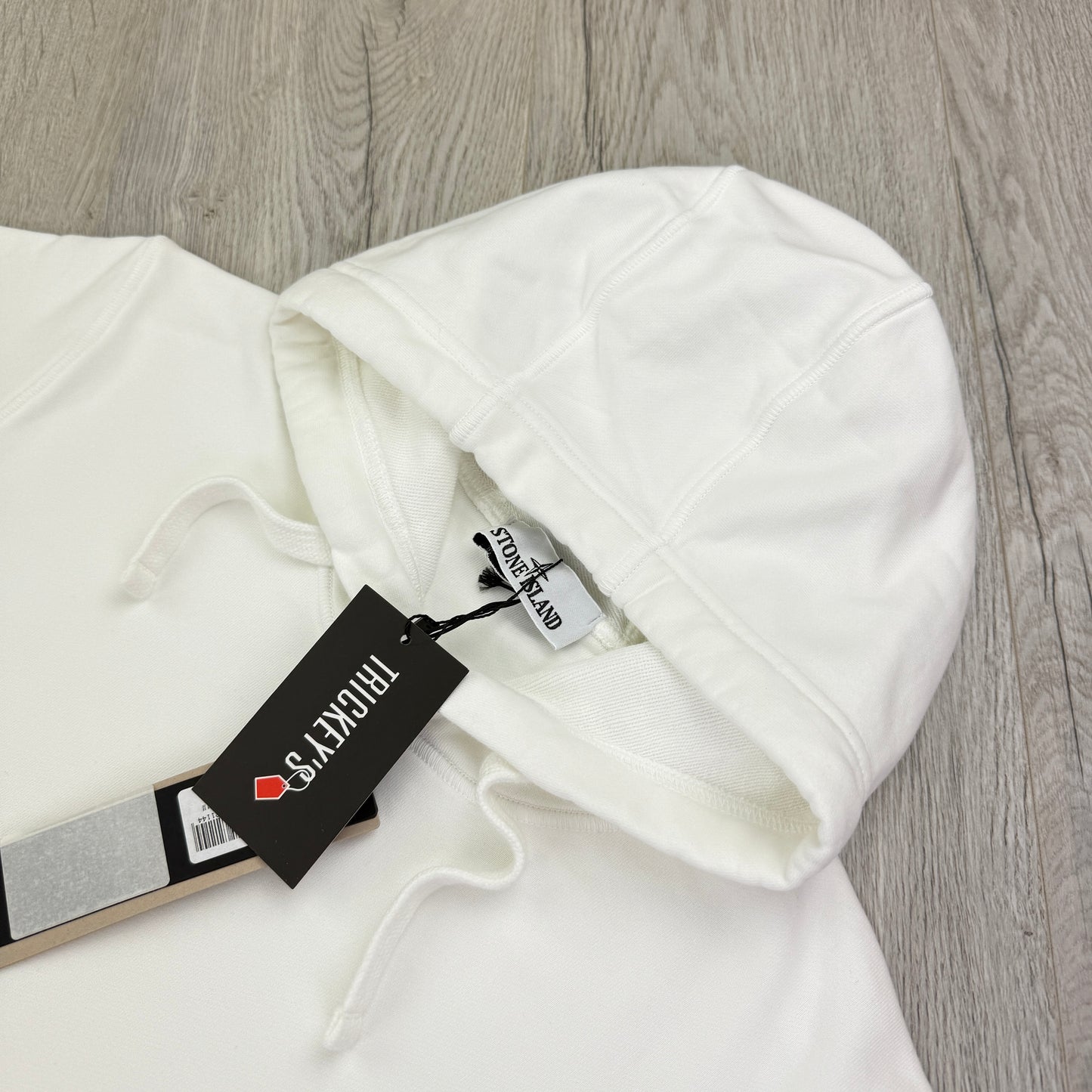 Stone Island Men’s White Pullover Hoodie - Medium