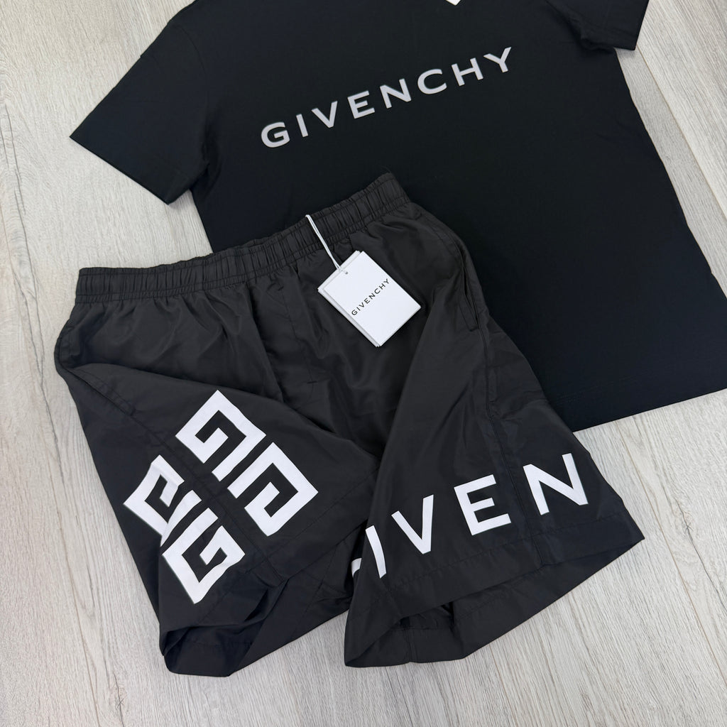 Givenchy Men’s Black T-shirt & Swim Short Set
