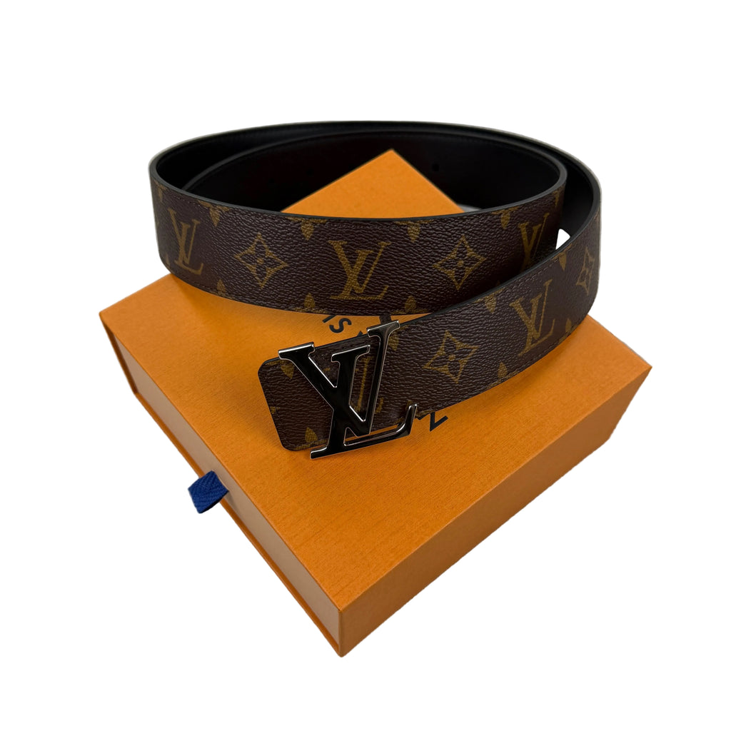 Louis Vuitton Men’s Reversible Brown Monogram / Black 40MM Silver Belt