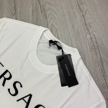 Versace Men’s White T-shirt Embroidered Logo