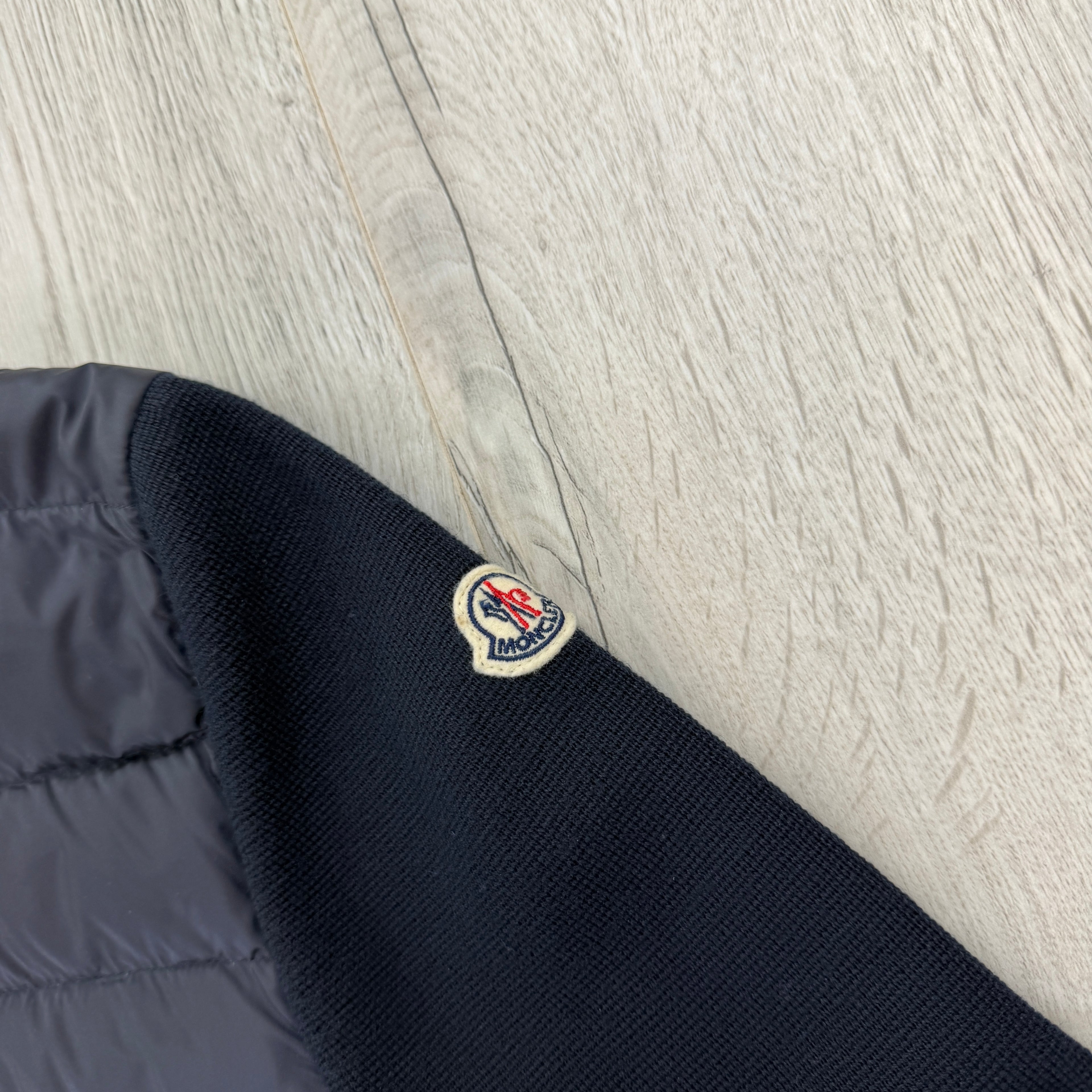 Moncler Men’s Tricot Navy Zip-up Fleece - Large Slim