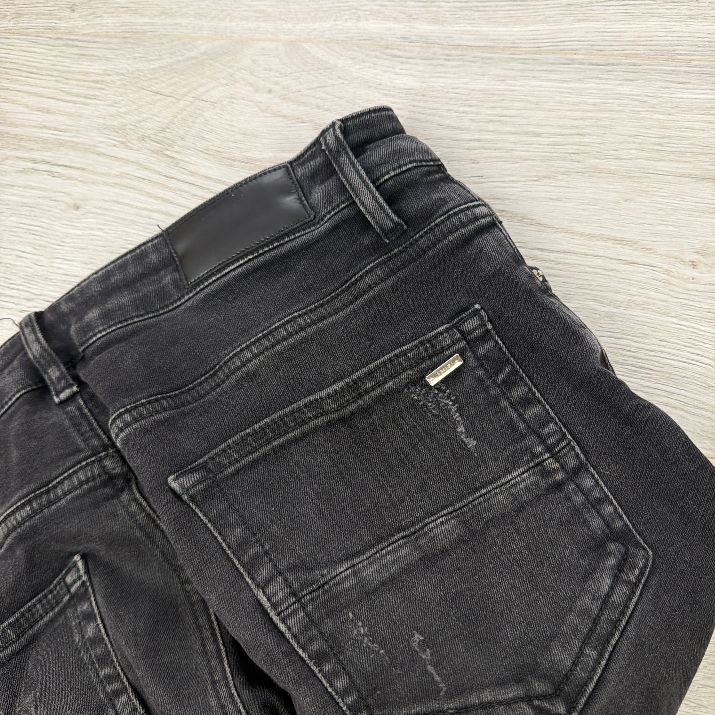 Amiri Men’s MX1 Aged Black Distressed Jeans - Uk 32