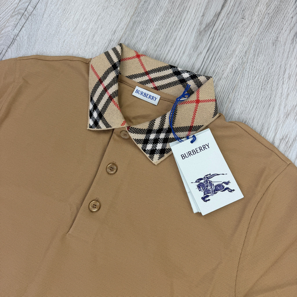 Burberry Men’s Beige Cody Check Polo Shirt