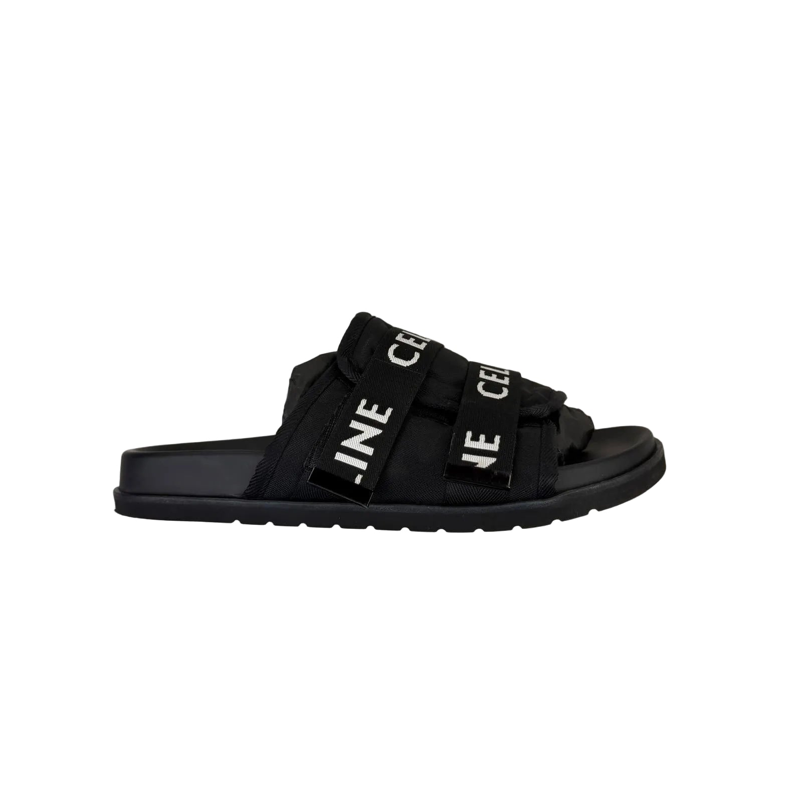 Celine Men’s Black Logo Sandals - Uk 11